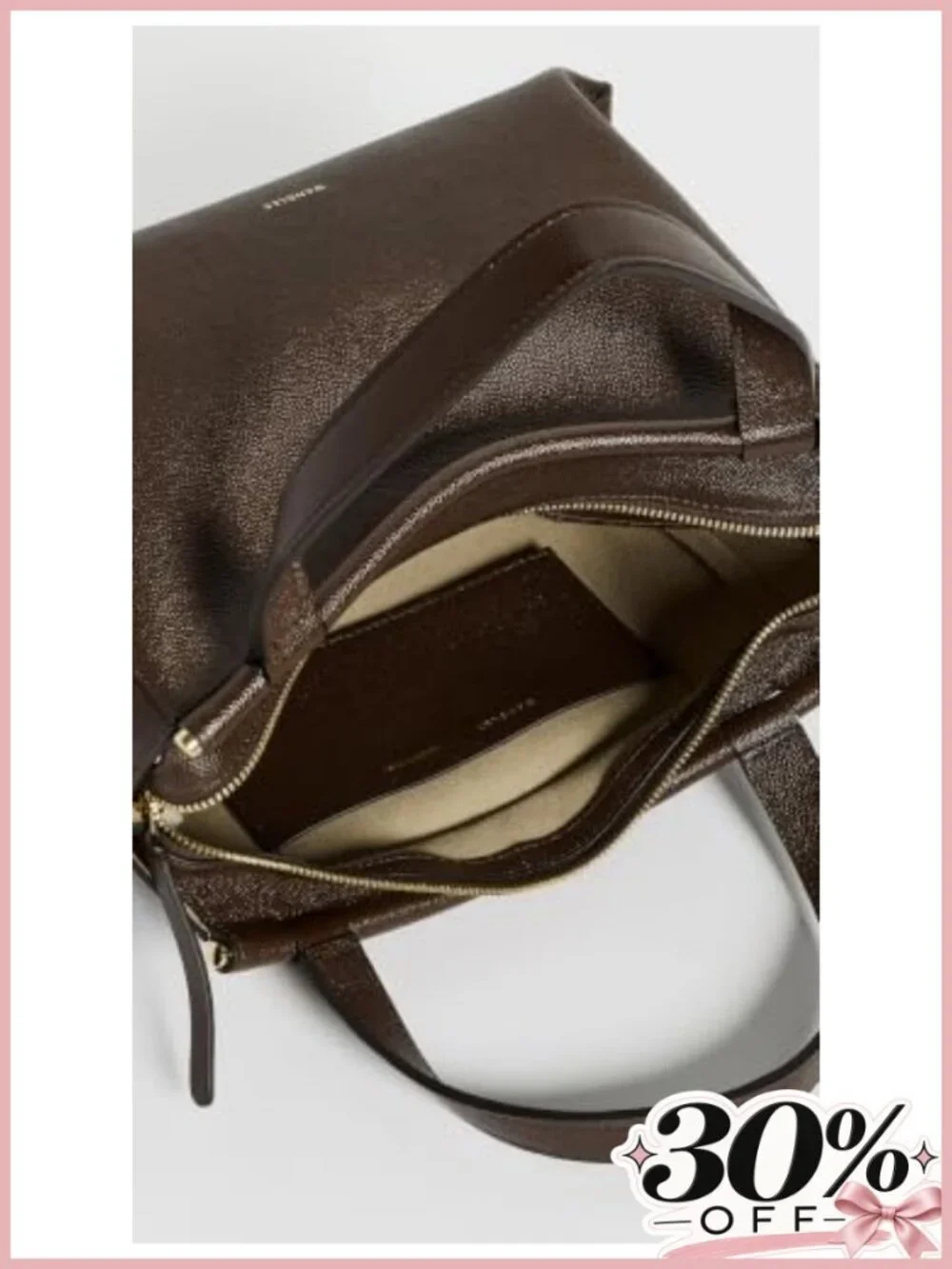 Pebbled Leather Satchel Dual Top Handle Adjustable Strap